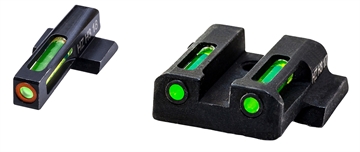 Picture of Hi-Viz LiteWave H3 Tritium/Litepipe Night Sights, M&P Shield 9MM, 40S&W and 45 Calibers, Green Front w/Orange Front Ring, Green Rear MPSN521