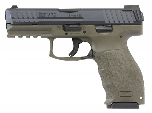 Picture of HK 700009GRLEA5 VP9 OD Green 9mm Luger Double 4.09" 15+1 OD Green Interchangeable Backstrap Grip Black Slide 642230256330