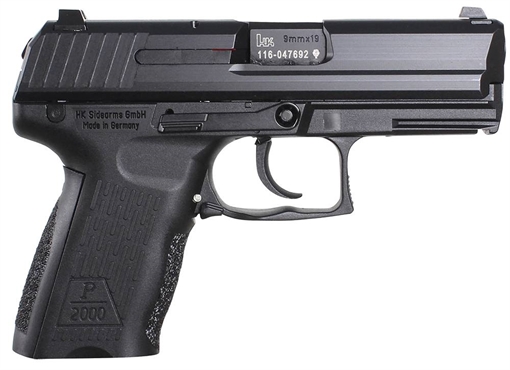 Picture of HK 709202A5 P2000 V2 LEM *CA Compliant 9mm Luger 3.66" 10+1 Black Black Interchangeable Backstrap Grip 642230244610