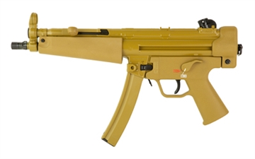 Picture of Heckler & Koch SP5, Semi-automatic Pistol, 9MM, 8.9" Threaded Barrel with Tri Lug, Steel Receiver, Matte Finish, Ral 8000 (Flat Dark Earth), Iron Sights, Ambidextrous Safety, 30 Rounds, 2 Magazines 81001078