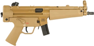 Picture of HK SP5 RAL8000 9mmx19 10+1 8.86" Black Navy-Style Threaded Barrel, Flat Dark Earth Receiver, FDE Polymer Grip, 2 Magazines 81001079