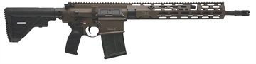 Picture of HK MR762 A4 7.62x51mm 10+1 16.50" Black Threaded Barrel, Patriot Brown Picatinny Rail Receiver, M-LOK Handguard, 6 Position Black Synthetic Stock, Black Finger Grooved Grip, Ambidextrous 81001206