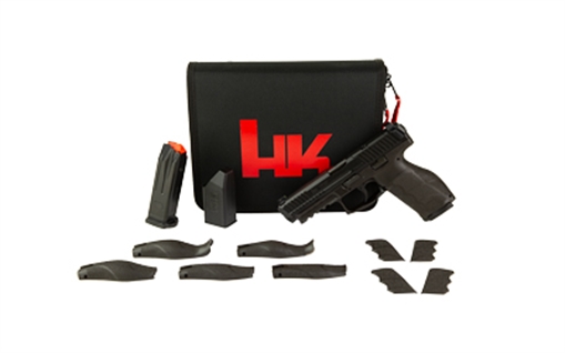 Picture of HK 81001497 VP9 A1 w/Optic Full Size Frame 9mm Luger 10+1 4.53" Black Steel Polygonal Rifled Barrel & Optic Ready/Serrated Slide, Black Polymer Frame w/Picatinny Rail, Interchangeable Backstrap Grip,