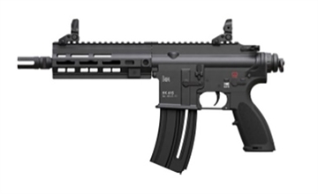 Picture of H&K HGA HK416 22 LR 8.5" BBL W FLIP UP SIGHTS RIS M-LOK RETRAC STK BLK ALL ALUM RECS 1 20 RD M 81000403