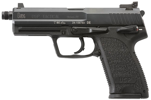 Picture of HK M709001TA5 USP9T Tac 9mm Luger 4.86" 15+1 Black Black Polymer Grip 2 Magazines 642230248953