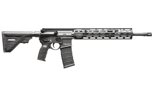 Picture of Heckler & Koch MR556 A4, Semi-automatic, AR, 223 Remington/556NATO, 16.5" Barrel, Anodized Finish, Black, M-LOK Free Float Handguard, Adjustable Gas Block, HK USA Enhanced Grip, HK416 Six Position Stock, Ambidextrous Controls, 10 Rounds, 1 Magazine 81000828