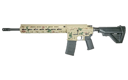 Picture of Heckler & Koch MR556, 75th Anniversary, Semi-automatic Rifle, AR, 223 Remington/556NATO, 16.5" Barrel, Cerakote Finish, Tropentarn Camo, Free Float M-LOK Handguard, Adjustable Stock, 30 Rounds, 4 Magazines 81001003