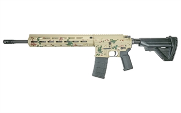 Picture of Heckler & Koch MR556, 75th Anniversary, Semi-automatic Rifle, AR, 223 Remington/556NATO, 16.5" Barrel, Cerakote Finish, Tropentarn Camo, Free Float M-LOK Handguard, Adjustable Stock, 30 Rounds, 4 Magazines 81001003