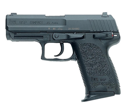 Picture of HK USP Polymer Frame 45 ACP 8+1 3.78" Polygonal Rifled Barrel, Black Serrated Slide, Black Polymer Frame, Black Polymer Grip, Ambidextrous 81000343