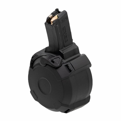 Picture of Magpul Industries PMAG, D-50, 50Rd Drum, Black, 9mm, Fits HK94/MP5 Pattern Firearms MAG1181-BLK MAG1181BLK