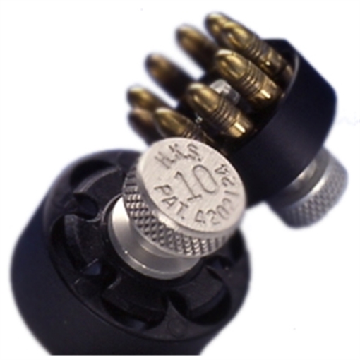 Picture of HKS 22J M Series made of Metal with Black Finish for 22 LR Ruger SP101; S&W 34, 35, 43, 63 & K Frame Holds up to 6rds 22J 22-J