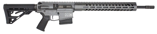 Picture of HM Defense Avenger 308 Win 10+1 18" Black Cerakote Match Grade Barrel, Tungsten Gray Cerakote 14" Picatinny Rail Aluminum Receiver, Black Synthetic Mil-Spec HM Stock, Black Polymer Grip HM10MB308
