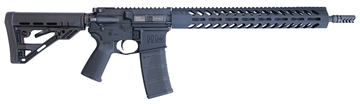 Picture of HM Defense Defender M5L 5.56x45mm NATO Caliber with 16" Barrel, 30+1 Capacity, Black Hard Coat Anodized Metal Finish, Black Mil-Spec HM Stock & Enhanced Polymer Grip Right Hand HM15FMB556L