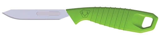 Picture of HME HMEKN-PRBBM Super Lite Replace a Blade Tanto Plain Stainless Steel Blade/Green TPR Handle Includes 5 Replacement Blades/Sheath HMEKNPRBBMGR