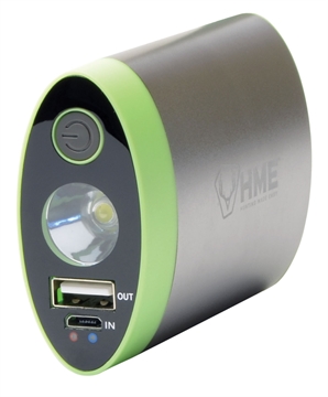 Picture of HME HW Hand Warmer with Light ABS Plastic Sliver w/Green Accent Rechargeable Lithium Ion HW HME-HW
