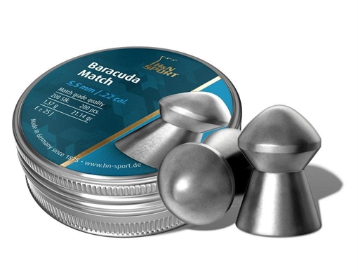 Picture of H&N Baracuda Match Lead Pellets .22 cal. 5.51 mm head-size- 200 Pack 92285510003
