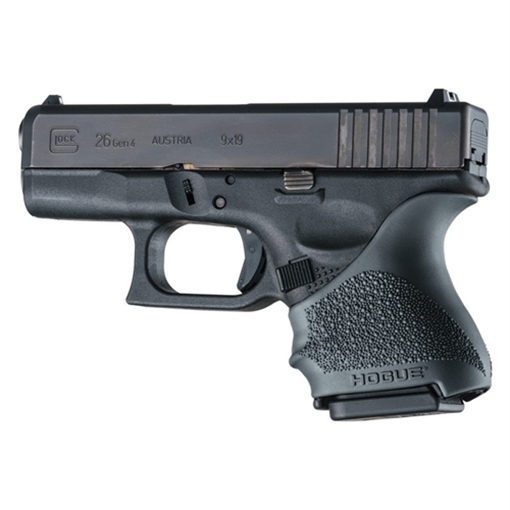Picture of Hogue HandAll Beavertail Grip Sleeve Compatible w/ Glock 26/27 Black Textured Rubber 18600