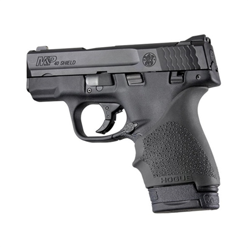 Picture of Hogue HandAll Beavertail Grip Sleeve made of Rubber with Textured Black Finish & Finger Groove for S&W M&P Shield (45); Kahr P-Series, CW (9 & 40) 18300
