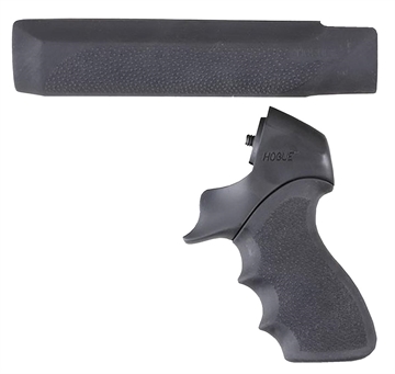 Picture of Hogue OverMolded Tamer Pistol Grip & Forend Black Rubber with Finger Grooves, Polymer Forend for Mossberg 500 12 Gauge 05015