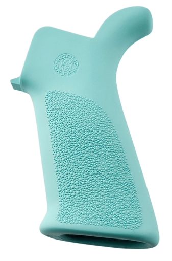 Picture of Hogue OverMolded Beavertail Cobblestone Aqua Blue Rubber Pistol Grip for AR-15, M16 13034