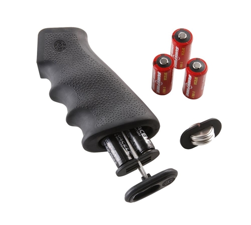 Picture of Hogue OverMolded Grip Cobblestone Black Rubber with Finger Grooves & Storage Compartment for AR-15, M16 (Batteries Not Included) 15010