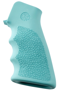 Picture of Hogue OverMolded Grip Cobblestone Aqua Blue Rubber with Finger Grooves for AR-15, M16 15015
