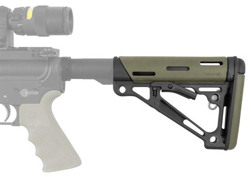 Picture of Hogue OverMolded Collapsible Buttstock OD Green OverMolded Rubber Black Synthetic AR-15, M16, M4 15240