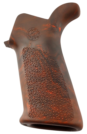 Picture of Hogue OverMolded Beavertail Made of Rubber With Red Lava Cobblestone Finish for AR-15, M16 15431