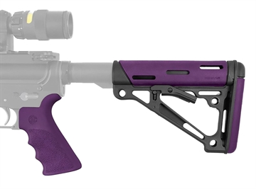 Picture of Hogue OverMolded 2-Piece Kit Purple OverMolded Rubber Black Synthetic Collapsible for AR-15, M16, M4 15655