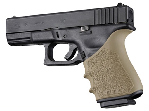 Picture of Hogue HandAll Beavertail Grip Sleeve Textured Flat Dark Earth Rubber for Glock 19, 23, 32, 38 Gen3-4 17043