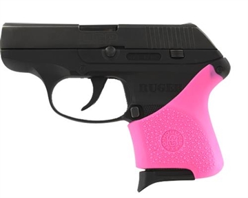 Picture of Hogue HandAll Hybrid Grip Sleeve made of Rubber with Textured Pink Finish for Ruger LCP 18107