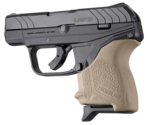 Picture of Hogue HandAll Beavertail Grip Sleeve made of Rubber with Textured Flat Dark Earth Finish for Ruger LCP II 18123
