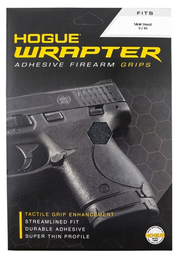 Picture of Hogue Wrapter Adhesive Grip made of Heavy Grit with Black Finish for S&W M&P Shield 9, 40 18449