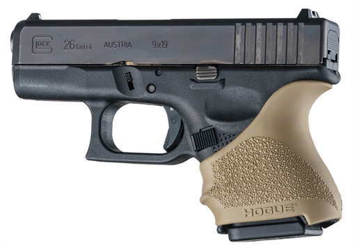 Picture of Hogue HandAll Beavertail Grip Sleeve Compatible w/Glock 26/27 Textured Flat Dark Earth Rubber 18603