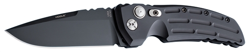 Picture of Hogue EX-A01 4" Folding Drop Point Plain Black Cerakote 154CM SS Blade/Matte Black w/Fluted texture Aluminum Handle 34110