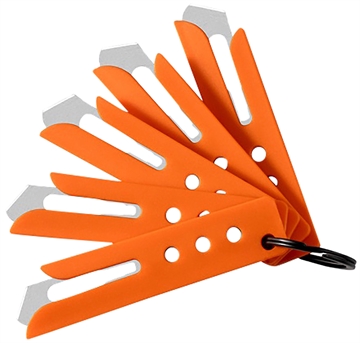 Picture of Hogue Expel Blade Guard Orange Nylon Includes 5 #60 High Carbon Steel Blade, 5 Guards & 1 Key Ring 35884