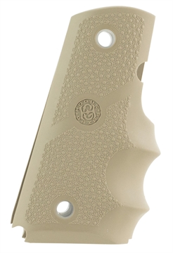 Picture of Hogue 43003 Rubber Grip Cobblestone Desert Tan with Finger Grooves for 1911 Officer 43003 HA43003