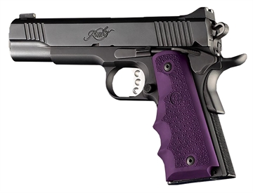 Picture of Hogue OverMolded Grip Cobblestone Purple Rubber with Finger Grooves for 1911 Government 45006