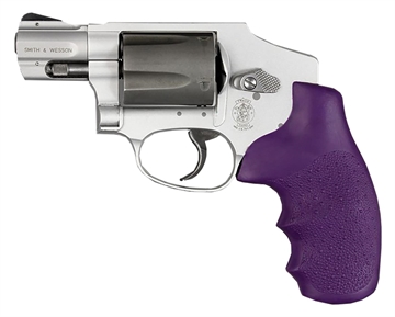 Picture of Hogue OverMolded Monogrip Cobblestone Purple Rubber with Finger Grooves for S&W J Frame with Round Butt 60006