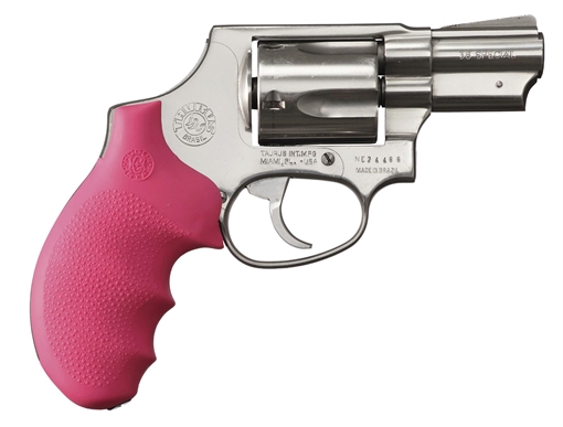 Picture of Hogue OverMolded Monogrip Cobblestone Pink Rubber with Finger Grooves for Taurus 85 67007
