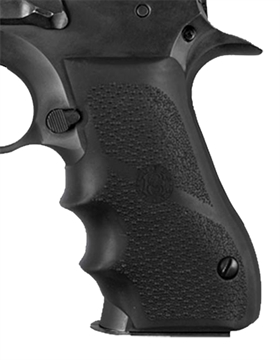 Picture of Hogue Rubber Grip Black with Finger Grooves for Magnum Research Baby Eagle (9/40), IWI Jericho, Uzi Eagle 76000