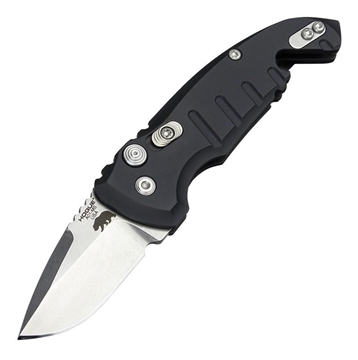 Picture of Hogue A01 1.95" Folding Drop Point Plain Stone Tumbled 154CM SS Blade/Matte Black Aluminum Handle 24120