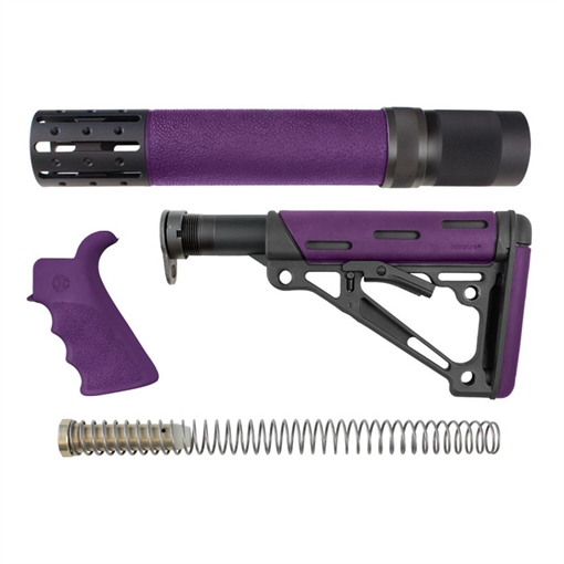 Picture of Hogue AR-15/M16 Kit Overmolded Beavertail Grip & Collapsible Mil-Spec Buffer Tube Buttstock Purple 15678