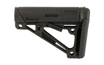 Picture of Hogue OverMolded Collapsible Buttstock made of Synthetic Material with Black Finish & Overmolded Rubber for Mil-Spec AR-15, M16 15040