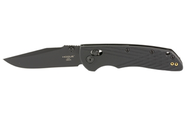Picture of Hogue Deka 3.25" Folding Clip Point Plain Black Cerakote CPM MagnaCut SS Blade, Black Crosshatch Textured GRN Handle, Includes Pocket Clip 24376