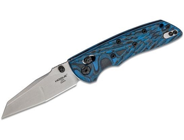 Picture of Hogue Deka, Folding Knife, CPM-20CV, Plain Edge, Wharncliffe Blade, 3.25", Stone Tumbled Blade Finish, Blue Lava G-Mascus Frame 24263