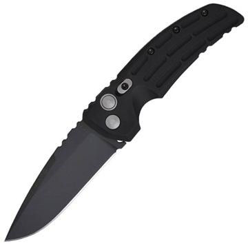Picture of HOGUE AUTO KNIFE EX-A01 3.5\" DROP POINT BLADE BLACK ALUMINUM FRAME MATTE BLACK 34130