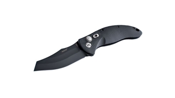 Picture of Hogue EX-A04 3.5 inch Automatic Folder Wharncliffe Blade Tumbled Finish Alum Frame - Matte Black HOG-34426