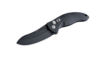 Picture of Hogue EX-A04 3.5 inch Tumbled Finish Alum Frame Matte Black Automatic Folder Upswept Blade HOG-34436