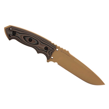 Picture of HOGUE EX-F01 FIXED BLADE KNIFE 5.5" TAN W/ FDE SCALES TAN SHEATH 35173
